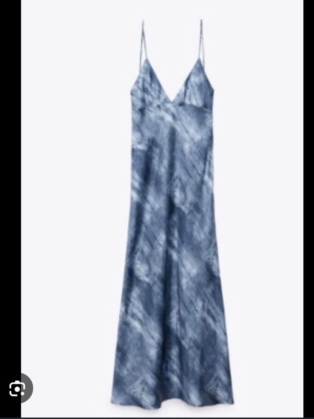 Zara Blue Denim Satin-Effect Slip Dress Size Small